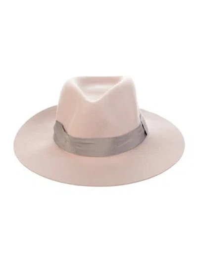 Pre-owned Rag & Bone Wool Fedora Hat With Classic Style In Pink