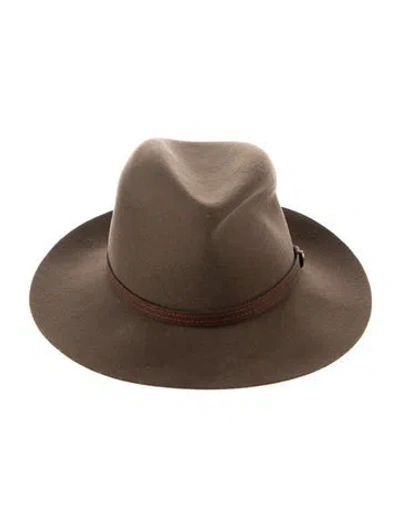 Pre-owned Rag & Bone Wool Fedora Hat W/tags In Brown