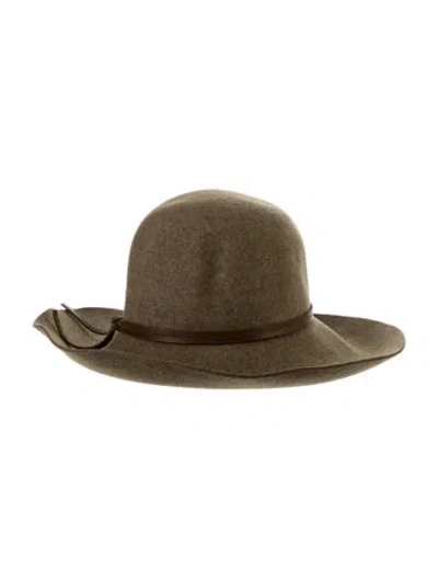 Pre-owned Rag & Bone Wool Felt Fedora Hat With Leather Strap In Neutral