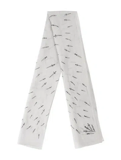 Pre-owned Rag & Bone Wool Graphic Print Shawl In Neutrals