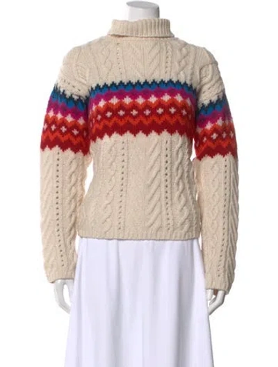 Pre-owned Rag & Bone Wool Graphic Print Sweater In Neutral