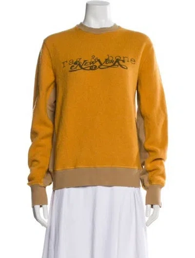 Pre-owned Rag & Bone Wool Graphic Print Sweater In Yellow