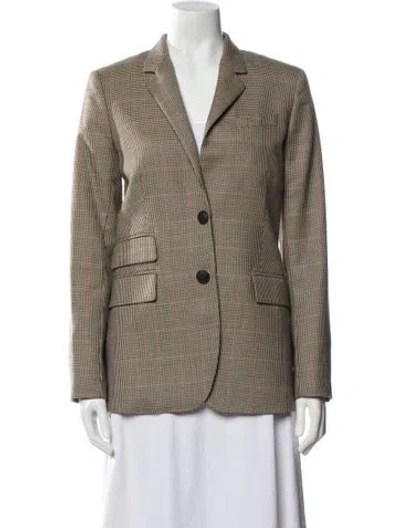 Pre-owned Rag & Bone Wool Houndstooth Print Blazer In Brown