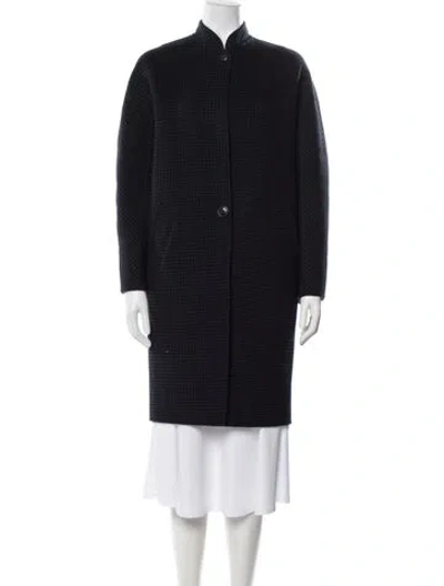 Pre-owned Rag & Bone Wool Houndstooth Print Coat In Blue