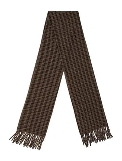 Pre-owned Rag & Bone Wool Houndstooth Print Scarf In Neutrals