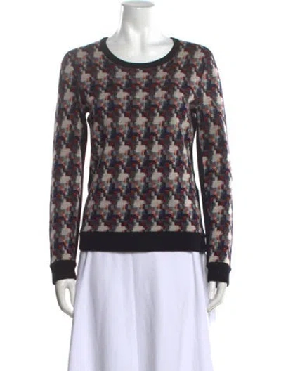 Pre-owned Rag & Bone Wool Houndstooth Print Sweater In Blue/neutrals