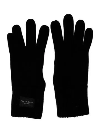 Pre-owned Rag & Bone Wool Knit Gloves In Black