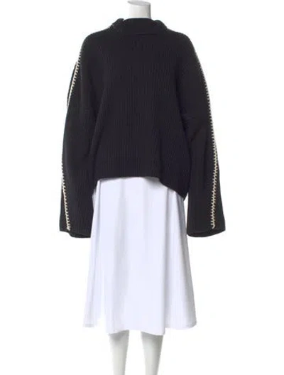 Pre-owned Rag & Bone Wool Mock Neck Sweater In Black