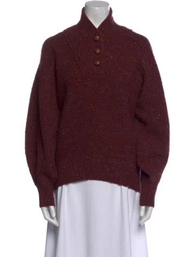 Pre-owned Rag & Bone Wool Mock Neck Sweater In Burgundy