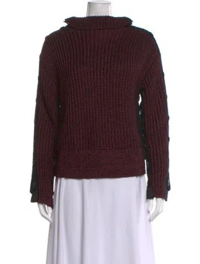 Pre-owned Rag & Bone Wool Mock Neck Sweater In Burgundy