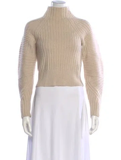 Pre-owned Rag & Bone Wool Mock Neck Sweater In Neutral