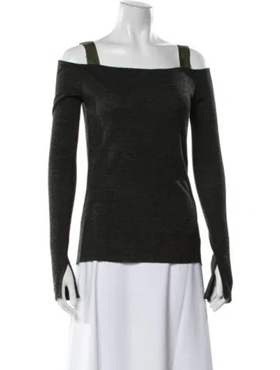 Pre-owned Rag & Bone Wool Off-the-shoulder Sweater In Green