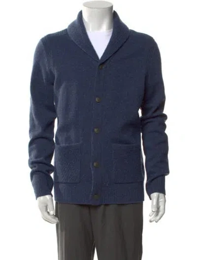 Pre-owned Rag & Bone Wool Open Front Cardigan In Blue