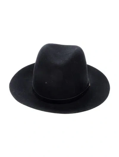 Pre-owned Rag & Bone Wool Panama Hat In Black