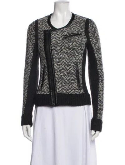 Pre-owned Rag & Bone Wool Patterned Biker Jacket In Multicolor