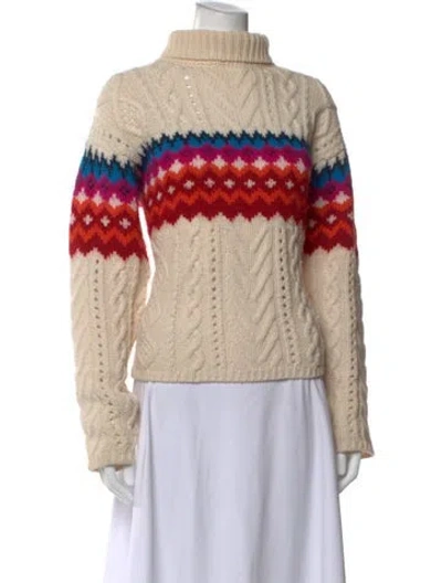 Pre-owned Rag & Bone Wool Patterned Sweater In Neutral