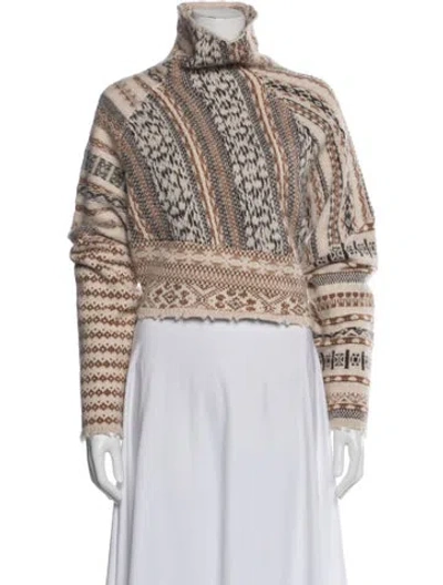 Pre-owned Rag & Bone Wool Patterned Sweater In Neutral