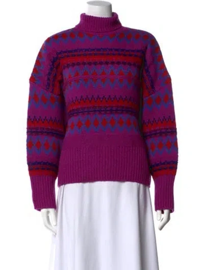 Pre-owned Rag & Bone Wool Patterned Sweater In Purple