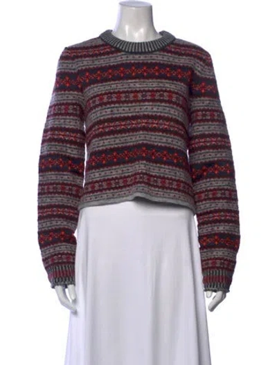 Pre-owned Rag & Bone Wool Patterned Sweater W/ Tags In Black/grey/red