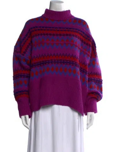 Pre-owned Rag & Bone Wool Patterned Sweater W/ Tags In Purple