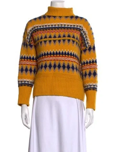 Pre-owned Rag & Bone Wool Patterned Sweater In Yellow