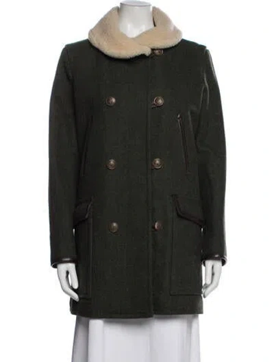 Pre-owned Rag & Bone Wool Peacoat In Green
