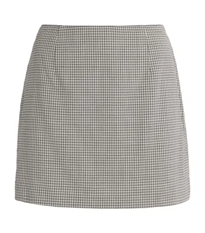 Rag & Bone Wool Plaid Mini Skirt In Gray
