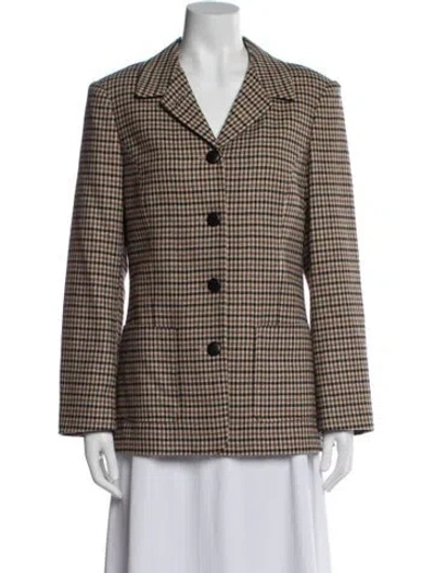 Pre-owned Rag & Bone Wool Plaid Print Blazer In Black