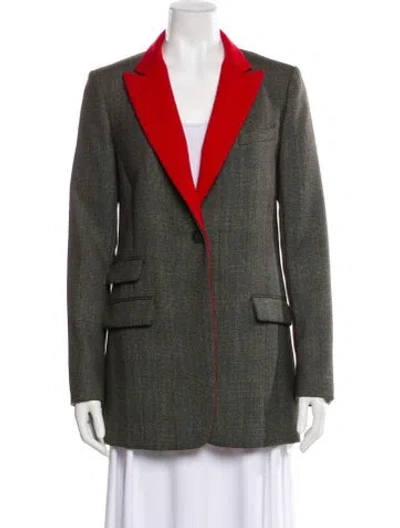 Pre-owned Rag & Bone Wool Plaid Print Blazer In Brown