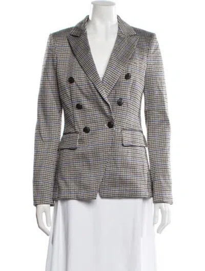 Pre-owned Rag & Bone Wool Plaid Print Blazer In Brown