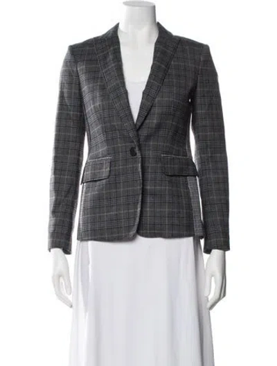 Pre-owned Rag & Bone Wool Plaid Print Blazer In Gray