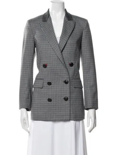Pre-owned Rag & Bone Wool Plaid Print Blazer In Gray
