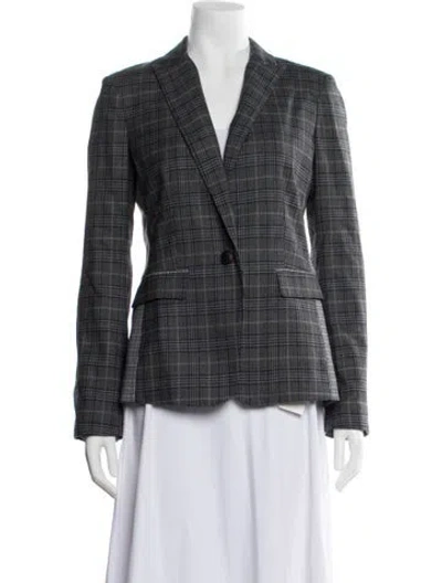 Pre-owned Rag & Bone Wool Plaid Print Blazer In Gray