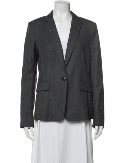 Pre-owned Rag & Bone Wool Plaid Print Blazer In Gray