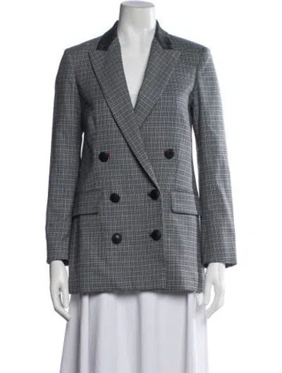 Pre-owned Rag & Bone Wool Plaid Print Blazer In Grey