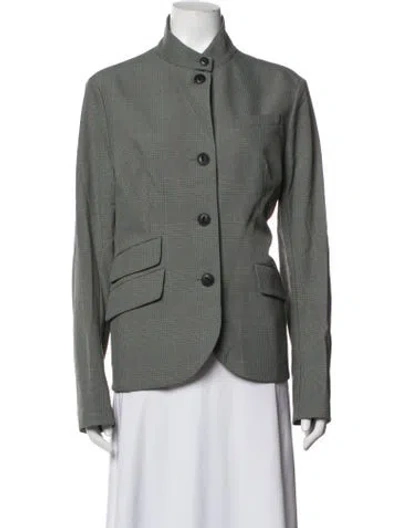 Pre-owned Rag & Bone Wool Plaid Print Blazer In Grey