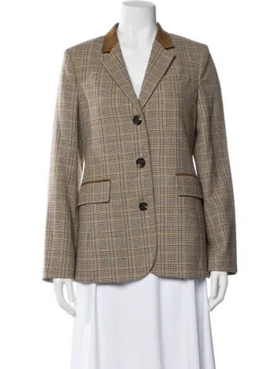 Pre-owned Rag & Bone Wool Plaid Print Blazer In Neutral