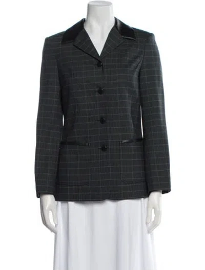 Pre-owned Rag & Bone Wool Plaid Print Blazer W/ Tags In Gray