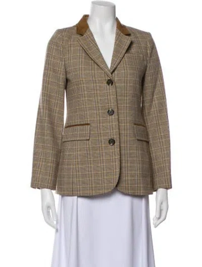 Pre-owned Rag & Bone Wool Plaid Print Blazer W/ Tags In Neutral