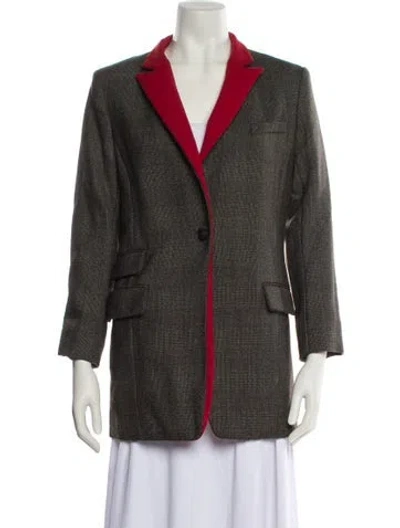 Pre-owned Rag & Bone Wool Plaid Print Coat In Brown