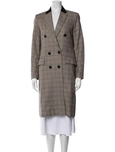 Pre-owned Rag & Bone Wool Plaid Print Coat In Grey