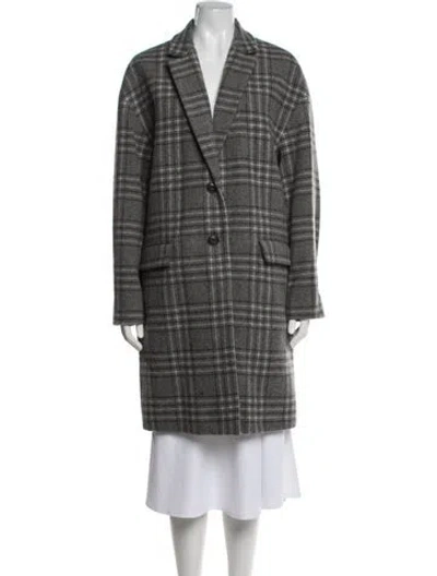 Pre-owned Rag & Bone Wool Plaid Print Coat In Grey