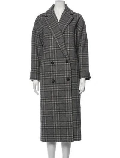 Pre-owned Rag & Bone Wool Plaid Print Coat In Grey