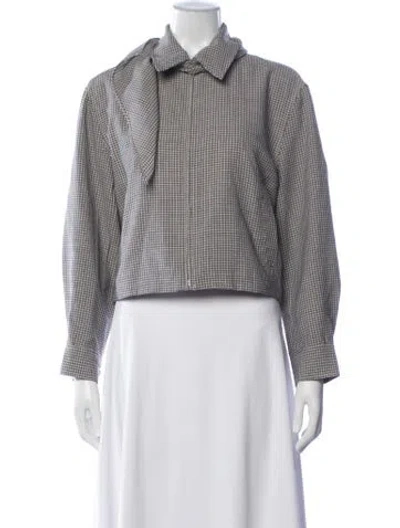 Pre-owned Rag & Bone Wool Plaid Print Jacket W/ Tags In White