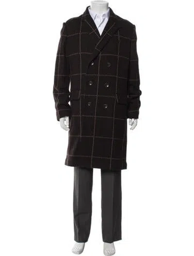 Pre-owned Rag & Bone Wool Plaid Print Overcoat In Multi