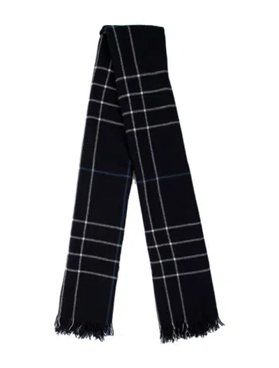 Pre-owned Rag & Bone Wool Plaid Print Scarf In Blue