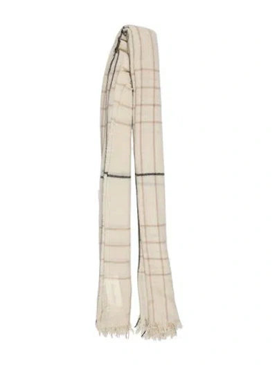 Pre-owned Rag & Bone Wool Plaid Print Shawl In Neutrals