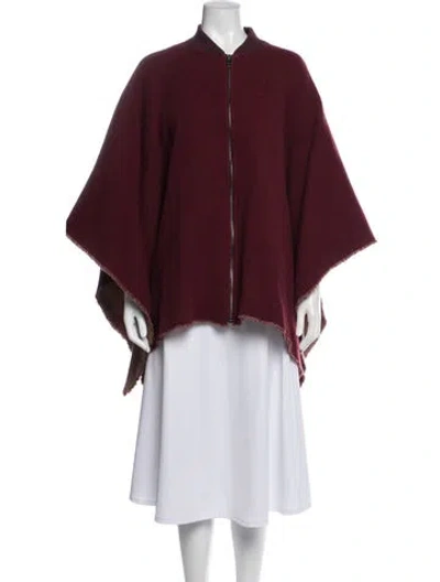 Pre-owned Rag & Bone Wool Poncho In Burgundy