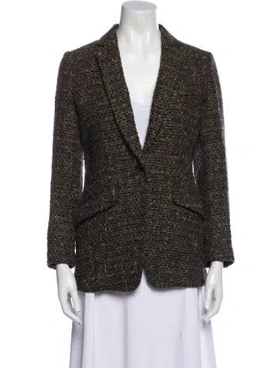 Pre-owned Rag & Bone Wool Printed Blazer In Green