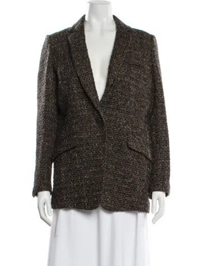 Pre-owned Rag & Bone Wool Printed Blazer In Green